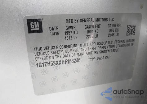 2017 Chevrolet Malibu Premier from USA, damaged, VIN 1G1ZH5SXXHF163246